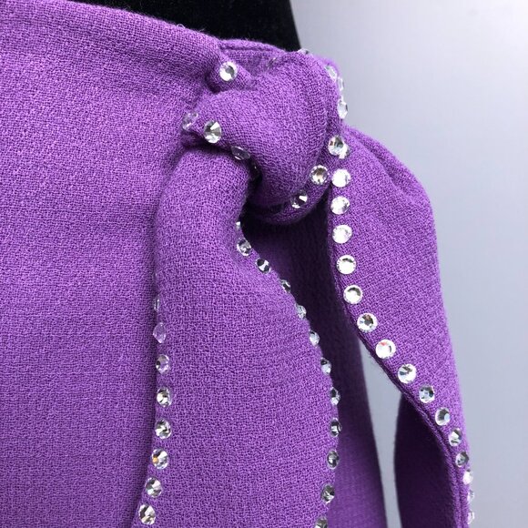 Nice! 🤩🤩 BNWT Mach & Mach Wavy Crystal Wool Mini Skirt in Light Purple - Picture 6 of 11